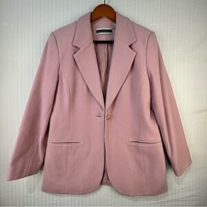 Amanda Smith Vintage Light Pink Wool & Cashmere Blend Blazer Size 8 Pea Coat